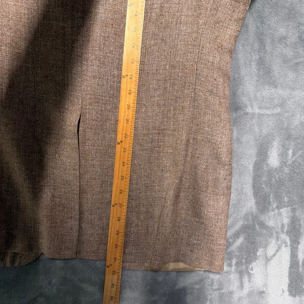 Vintage Bill Blass Blazer Mens 44 Wool Linen Tweed Sport Coat Hopsack Macy's 80s